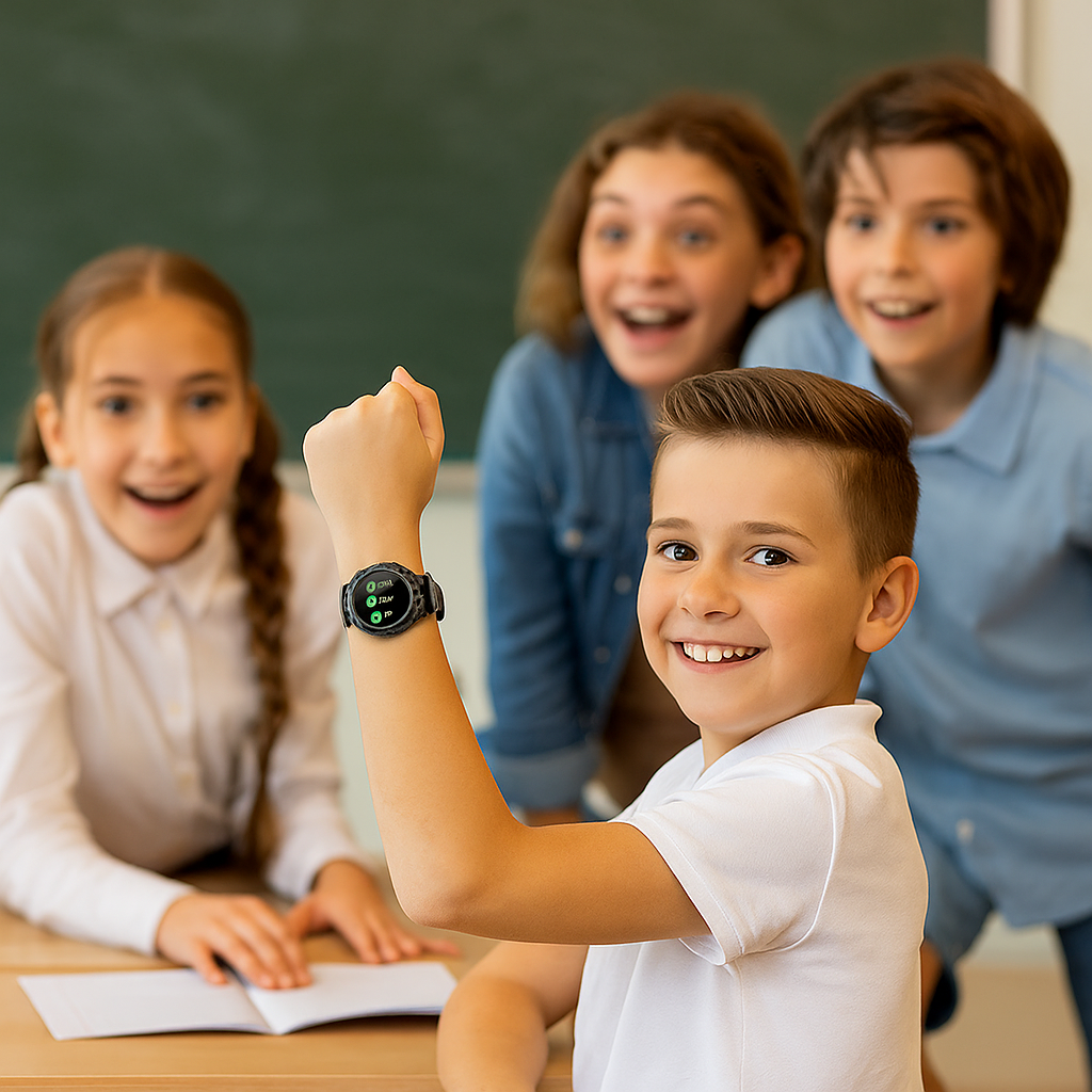 Montre Connectée Garçon 4G ronde – GPS WiFi, appel vidéo & SOS | KidooWatch™