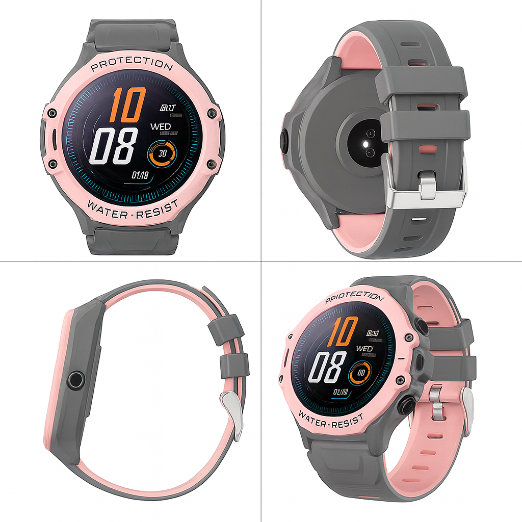 Montre Connectée Fille 4G ronde – GPS WiFi, appel vidéo & SOS | KidooWatch™