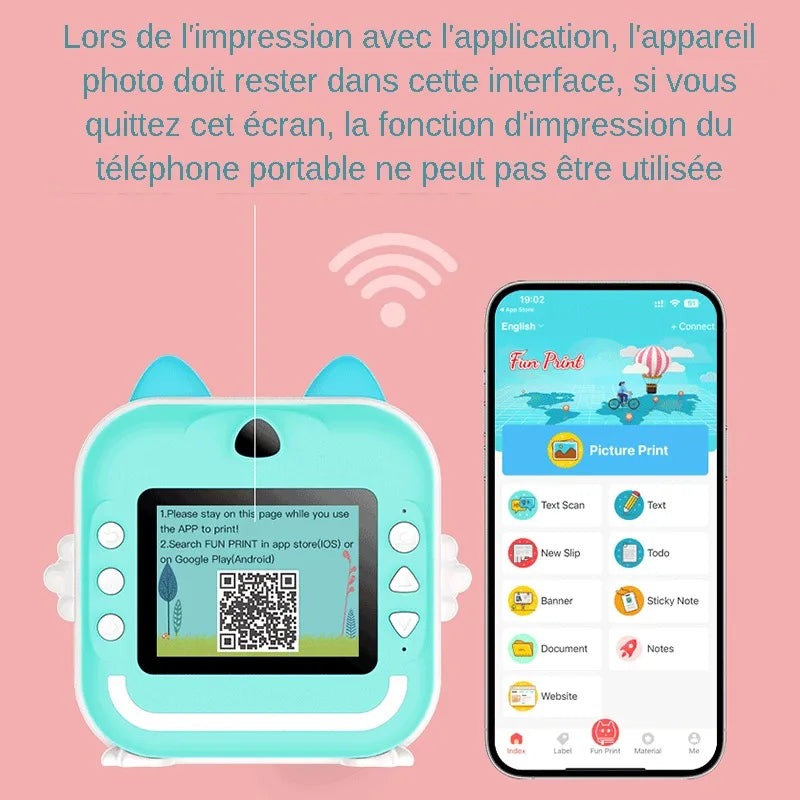 Appareil Photo Instantané Fille – Jeux & Audio + carte mémoire 32 Go