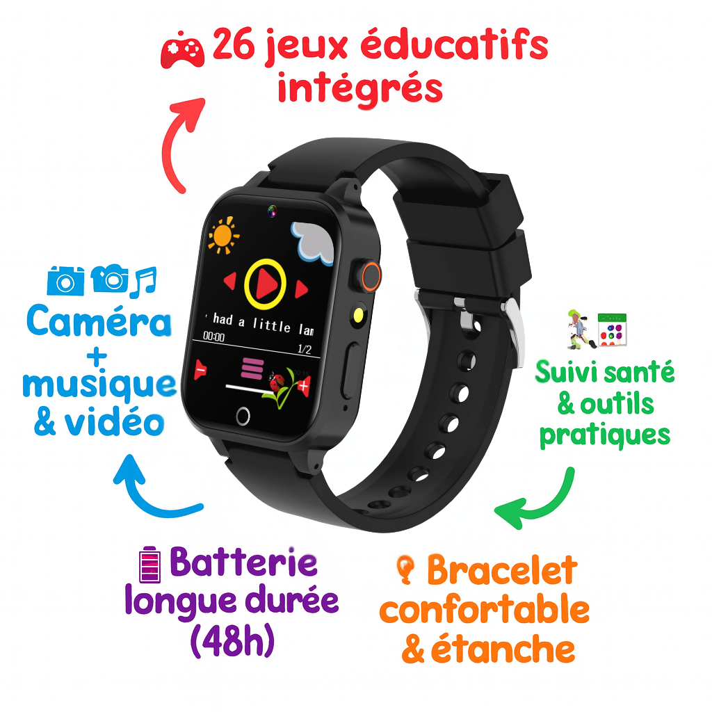 Montre Connectée Enfant – 26 Jeux & appareil photo | KidooWatch™