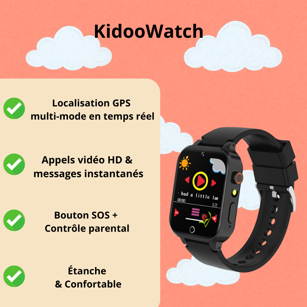 Montre Connectée Enfant – 26 Jeux & appareil photo | KidooWatch™
