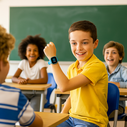 Montre Connectée Bleu Enfant 2G avec SOS & Mode école | KidooWatch™