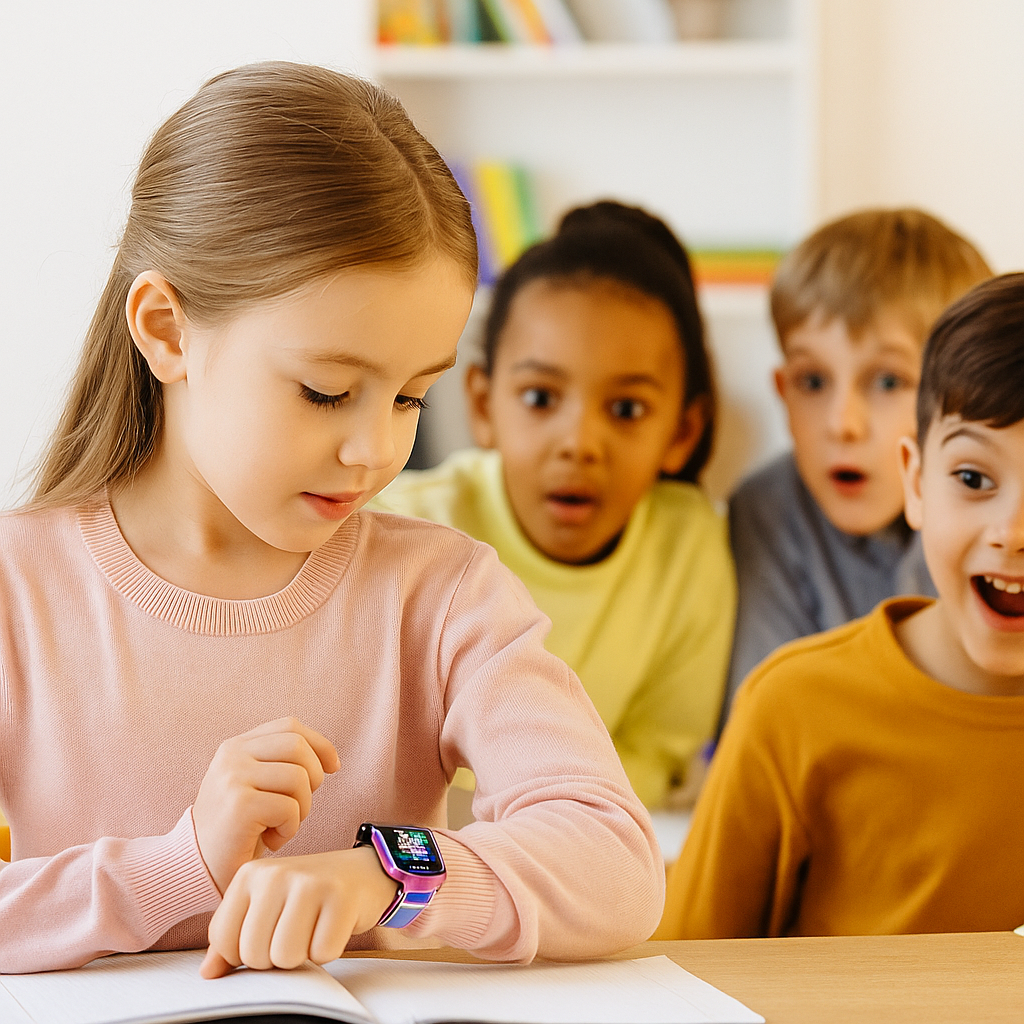 Montre Connectée SOS Fille – Appel Vocal & Caméra & Lampe Intégrée | KidooWatch™