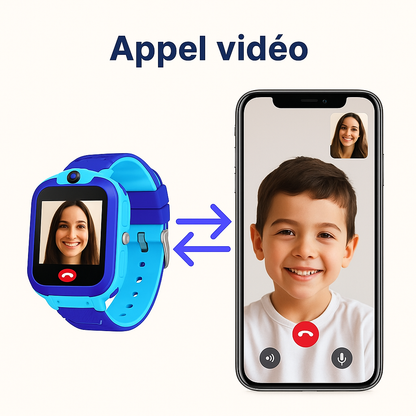 Montre Connectée SOS Enfant – Appel Vocal & Caméra & Lampe Intégrée | KidooWatch™