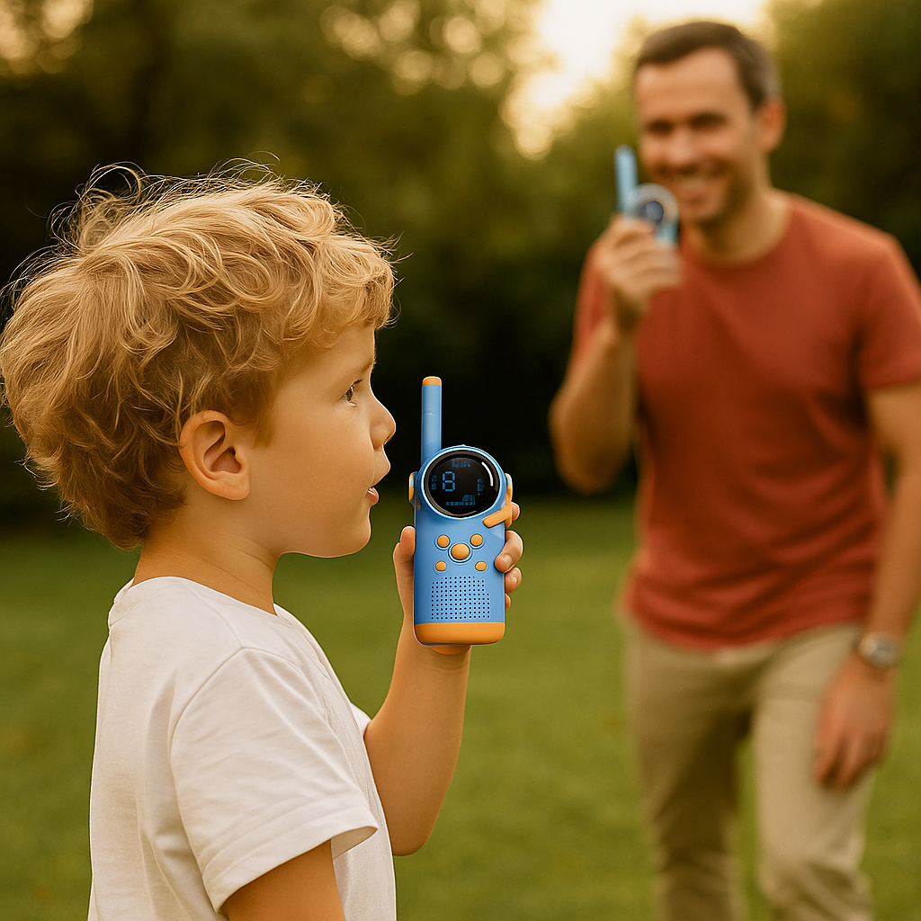 Talkie-Walkie Enfant Rechargeable LCD – Pack de 2 avec Lampe Torche | KidooWatch™