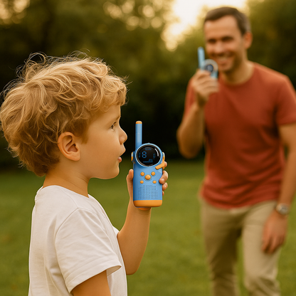 Talkie-Walkie Enfant Rechargeable LCD – Pack de 2 avec Lampe Torche | KidooWatch™