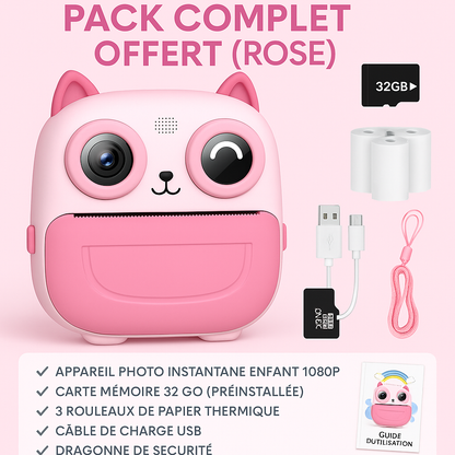 Appareil Photo Instantané Fille Full HD + carte mémoire 32 Go