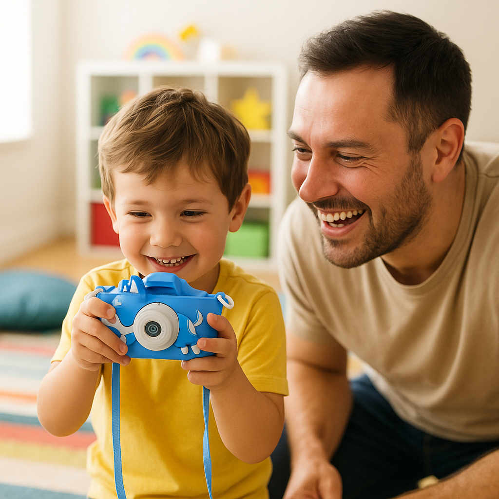 Appareil Photo Enfant 1080P – Design Chien Bleu + carte mémoire 32 Go