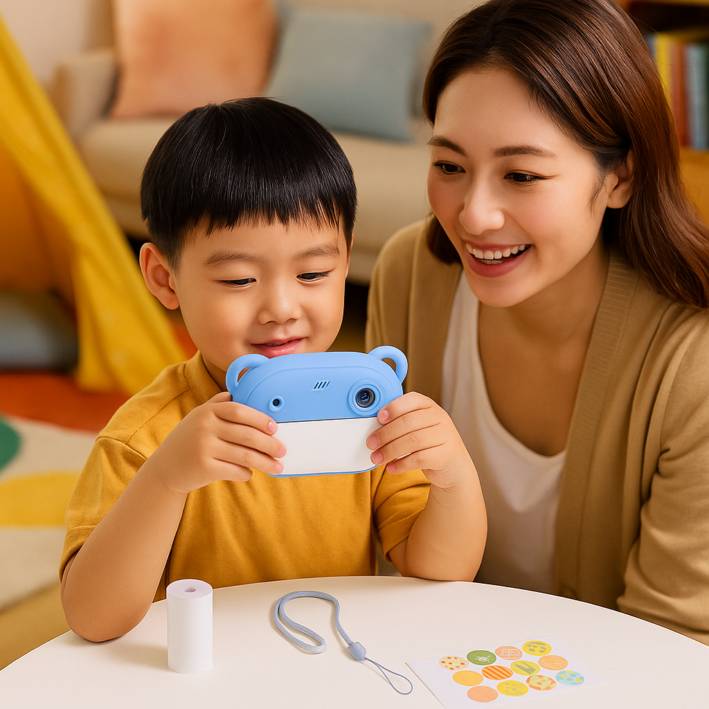 Appareil photo Enfant instantané avec impression + carte mémoire de 32 Go