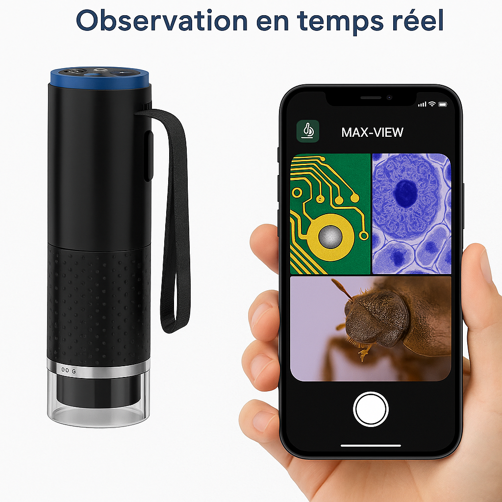 Microscope WiFi Enfant – Zoom 1000× & App Mobile