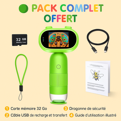 Microscope Enfant  1080P & Photo/Vidéo + carte mémoire 32 GO