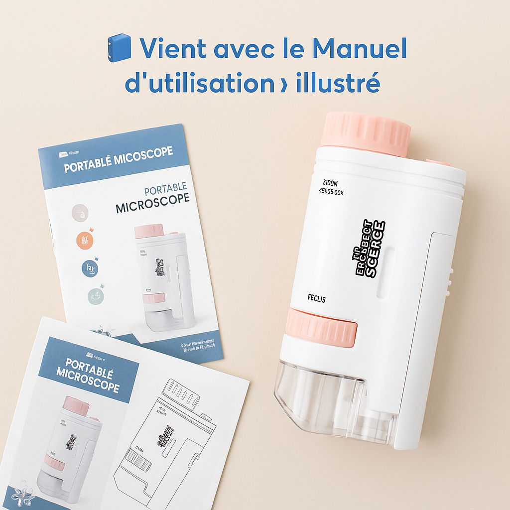 Microscope de poche LED pour fille 200×