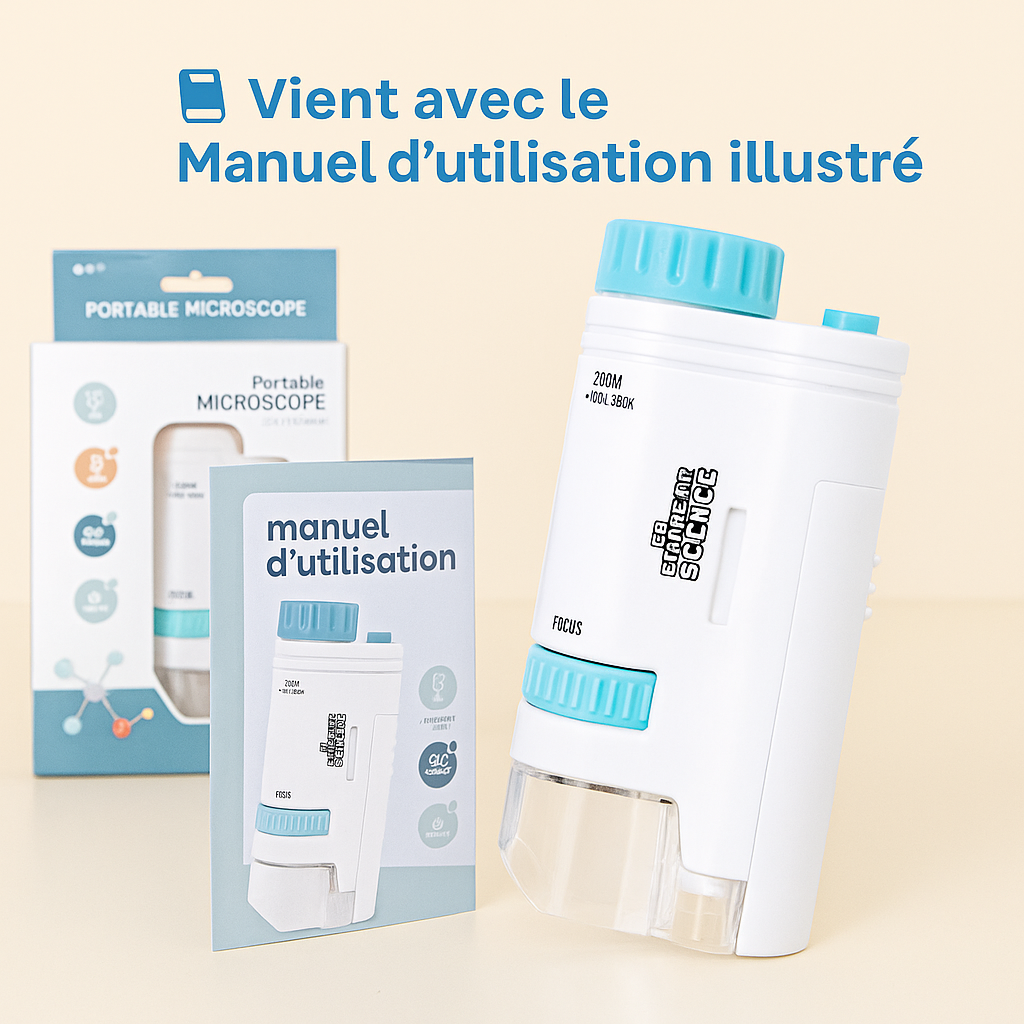 Microscope de poche LED pour Enfant 200×