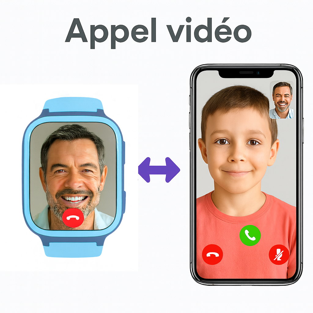 Montre connectée enfant 4G 1000mAh – GPS , appel vidéo  | KidooWatch™