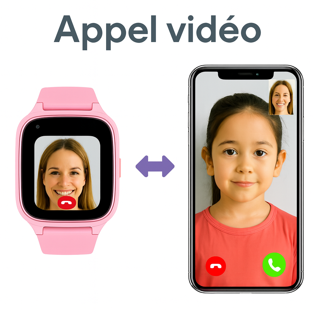 Montre Connectée Fille  4G - 1000mAh – GPS , appel vidéo  | KidooWatch™