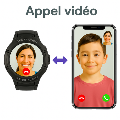 Montre Connectée Garçon 4G ronde – GPS WiFi, appel vidéo & SOS | KidooWatch™