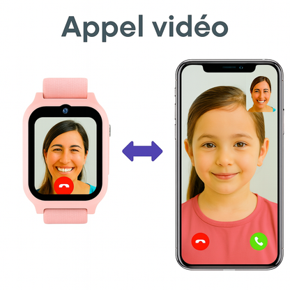 Montre connectée Fille 4G  – GPS précis, appel vidéo & SOS | KidooWatch™