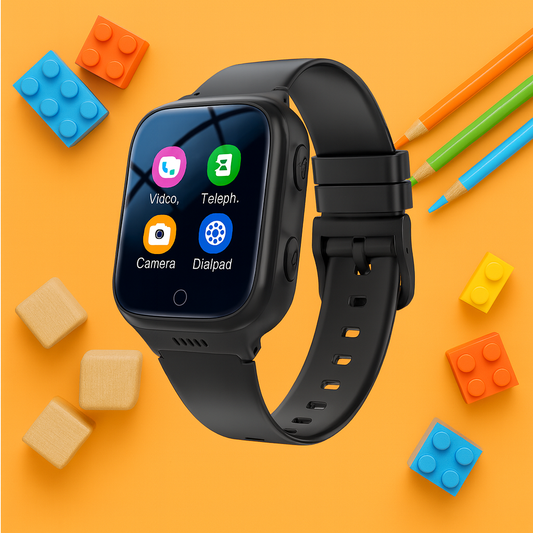 Montre connectée Noir enfant 4G - 1000mAh – GPS , appel vidéo  | KidooWatch™