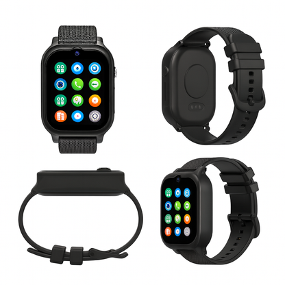 Montre Connectée Enfant Noir 4G – GPS , Appel Vidéo & SOS | KidooWatch™