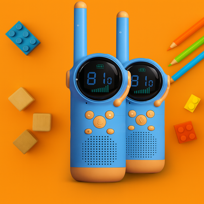 Talkie-Walkie Enfant Rechargeable LCD – Pack de 2 avec Lampe Torche | KidooWatch™