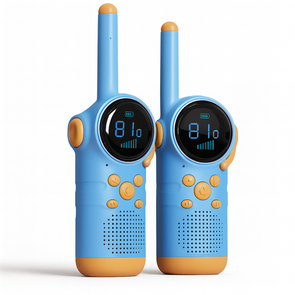 Talkie-Walkie Enfant Rechargeable LCD – Pack de 2 avec Lampe Torche | KidooWatch™