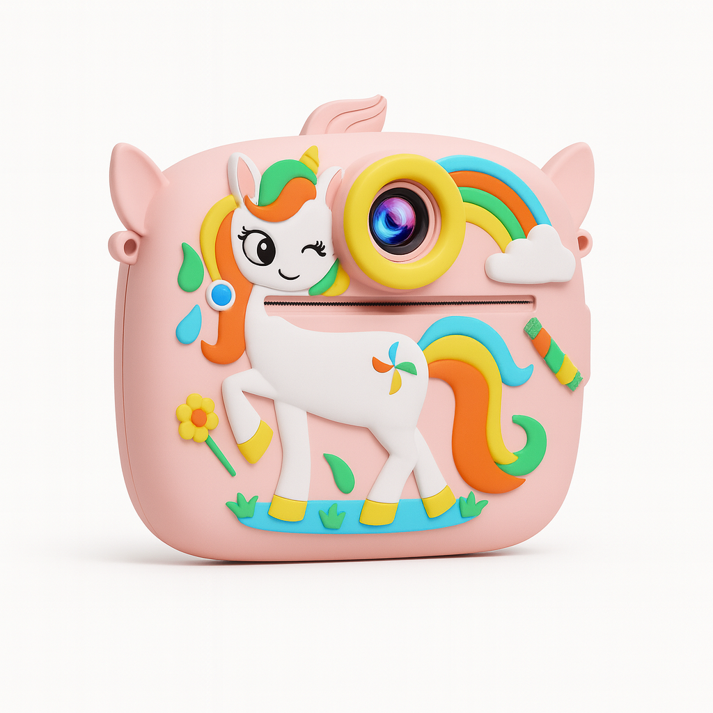 Appareil Photo Enfant Licorne – Impression Instantanée HD  + carte mémoire 32 Go