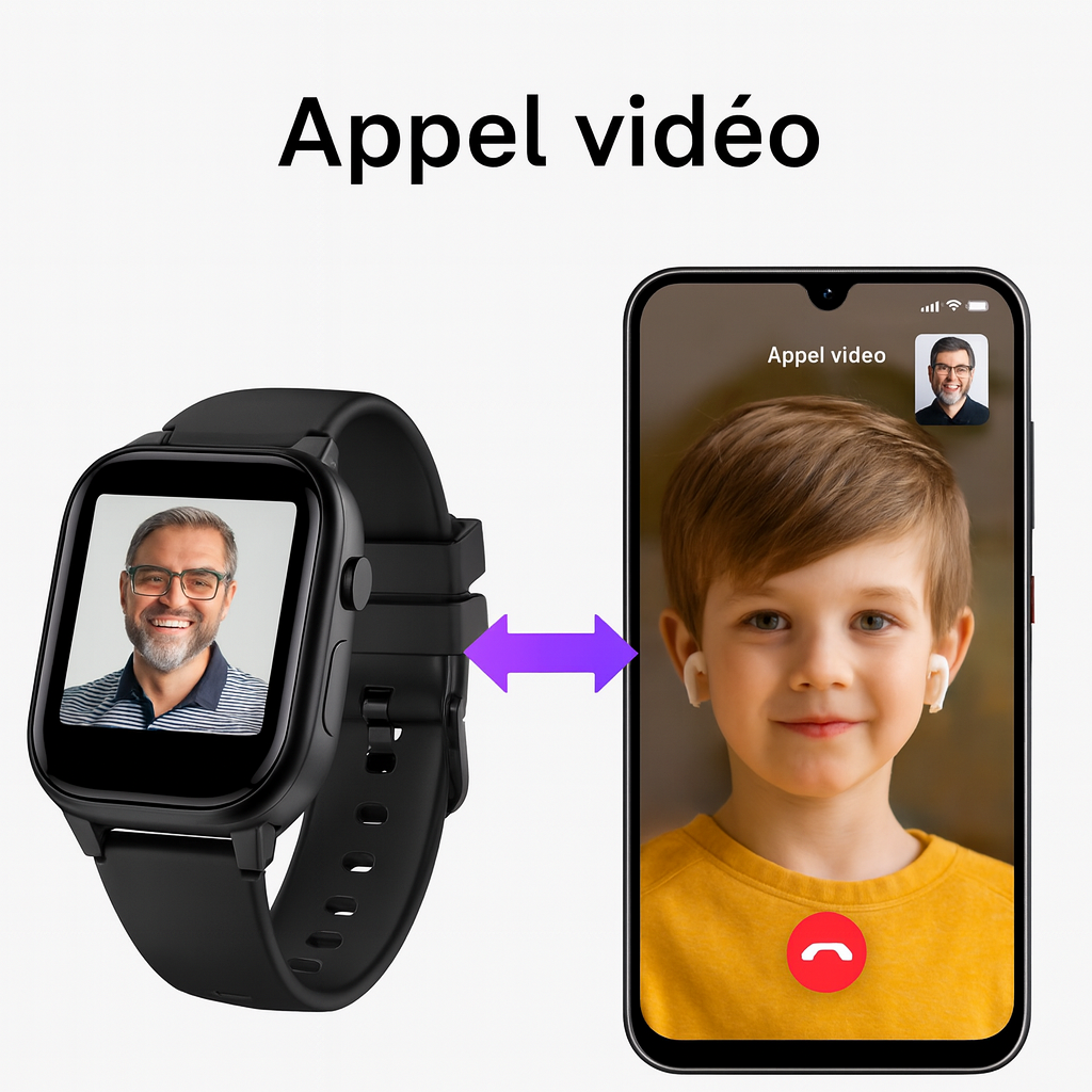 Montre Connectée Enfant 5G – GPS, SOS & Appel vidéo | KidooWatch™