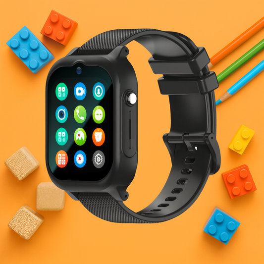 Montre Connectée Enfant Noir 4G – GPS , Appel Vidéo & SOS | KidooWatch™
