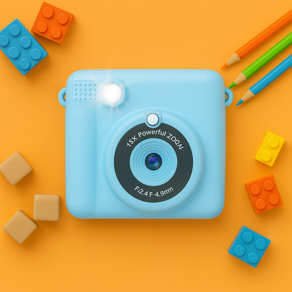 Appareil Photo Instantané Enfant 1080P – Impression + carte mémoire 32 Go