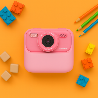 Appareil Photo Fille impression & Double Objectif + carte mémoire 32 Go