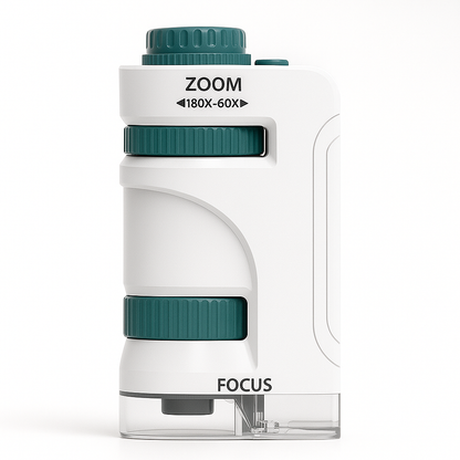 Mini Microscope de Poche Enfant – LED & 180× Zoom