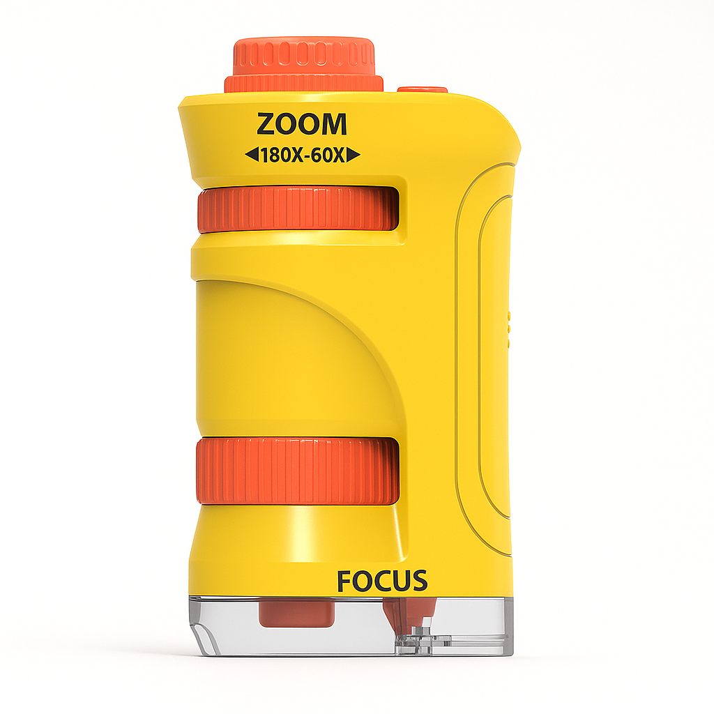 Mini Microscope de Poche Enfant – LED & 180× Zoom