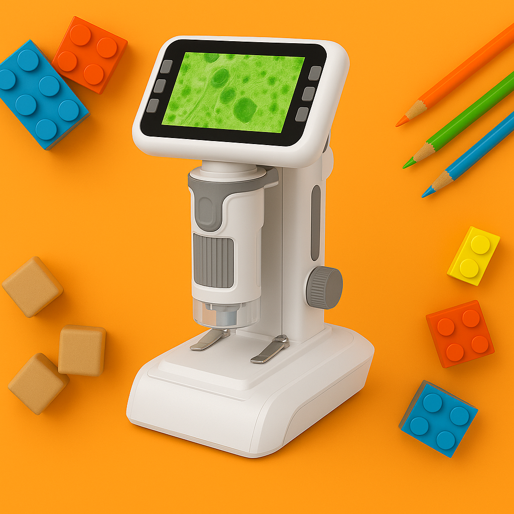 Microscope Enfant 1600× – Écran 4" & Lumière LED