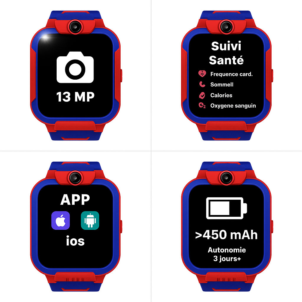 Montre connectée enfant ludique – SOS, appel vidéo | KidooWatch™