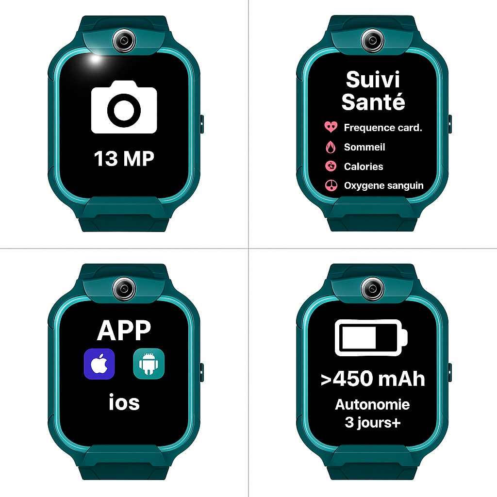 Montre connectée Garçon ludique – SOS, appel vidéo | KidooWatch™