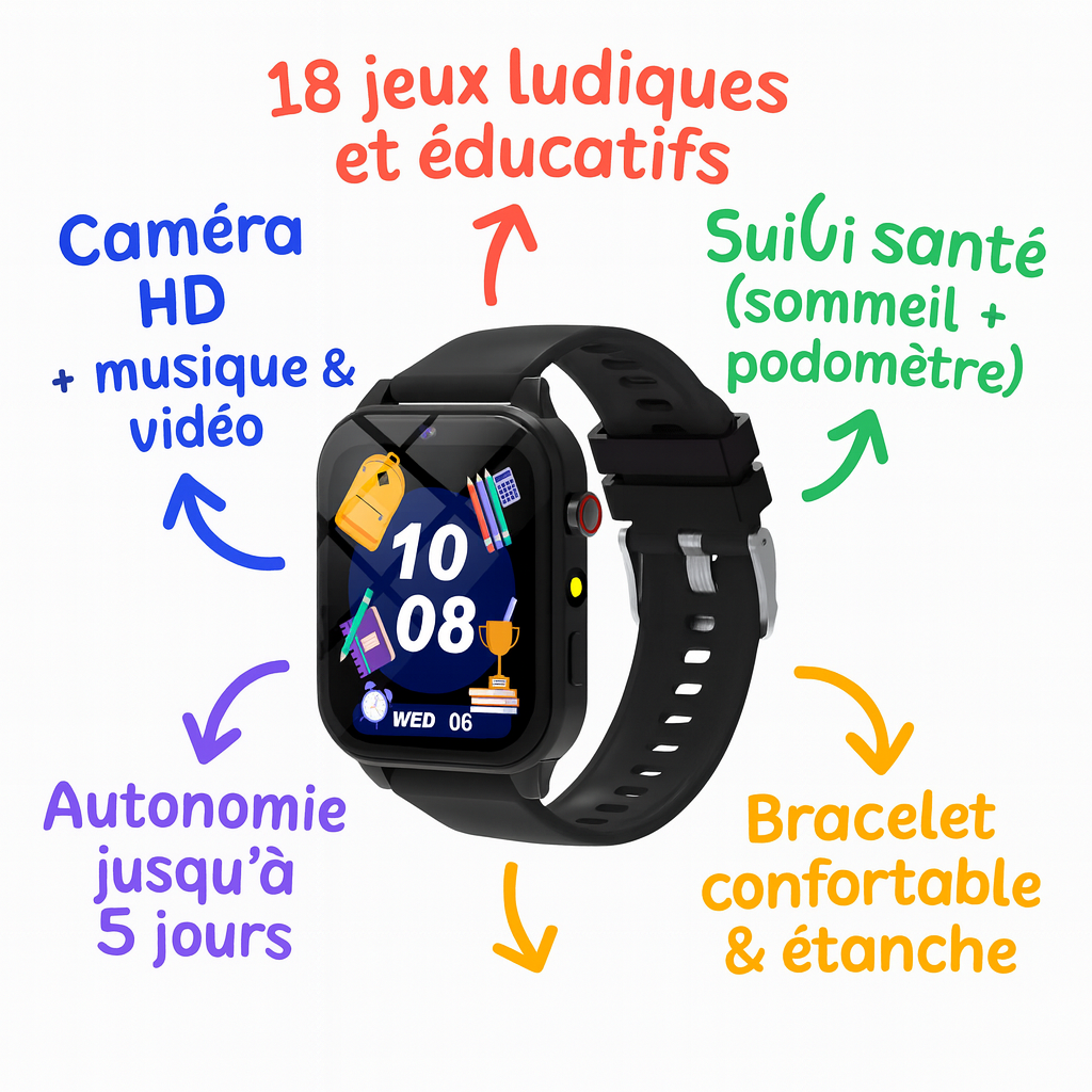 Montre connectée ludique pour enfants - 4 à 7 ans | KidooWatch™