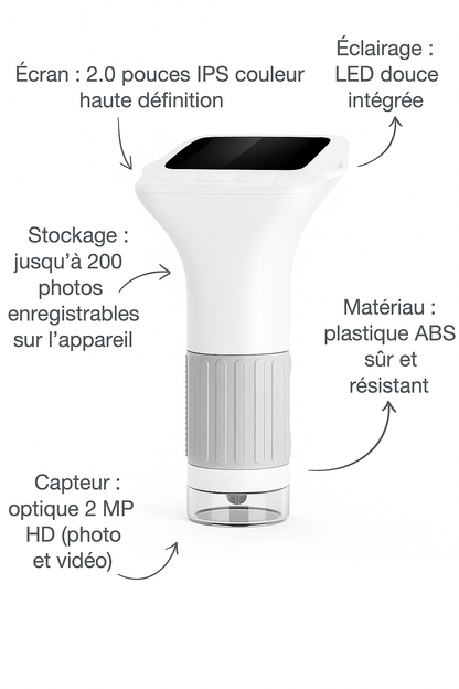 Microscope Enfant 1000× – Écran IPS & Caméra HD