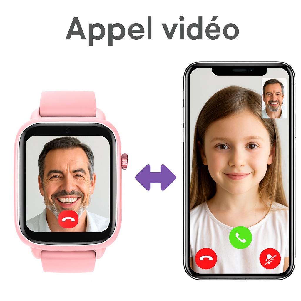 Montre Connectée  Fille 4G – GPS Précis, Appel Vidéo| KidooWatch™