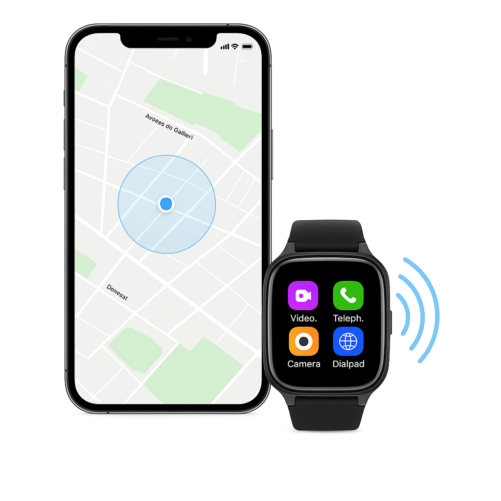 Montre connectée Noir enfant 4G - 1000mAh – GPS , appel vidéo  | KidooWatch™