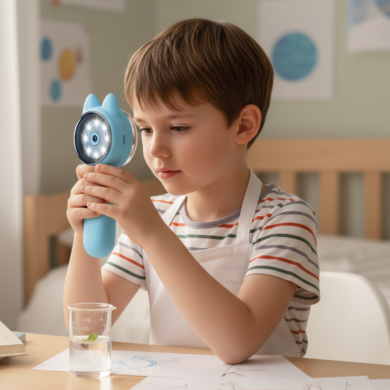 Microscope Enfant 1000× – Écran IPS & Jeux Intégrés |
