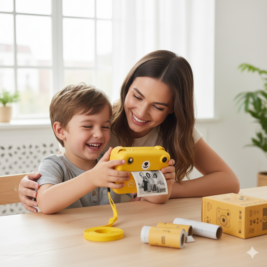 Appareil Photo Instantané Enfant 1080P – Objectif Rotatif 180°