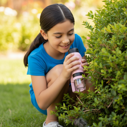 Microscope Fille 120× – LED & Format de Poche