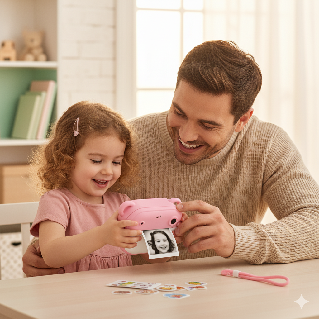 Appareil photo Fille instantané avec impression + carte mémoire de 32 Go