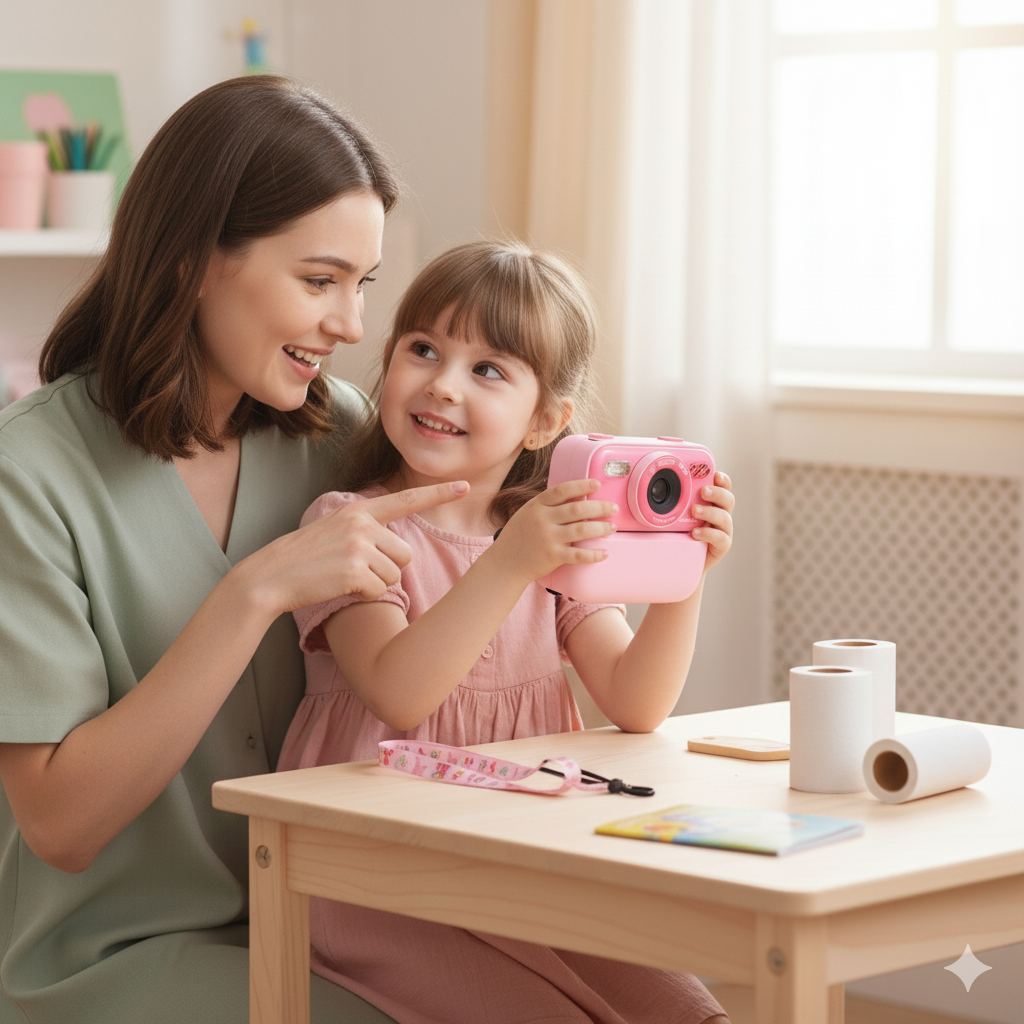 Appareil Photo Fille impression & Double Objectif + carte mémoire 32 Go