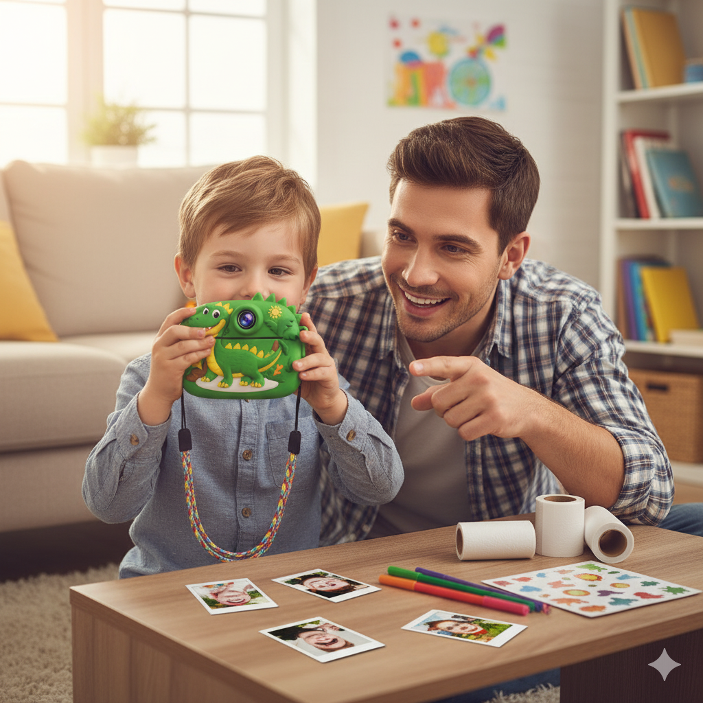 Appareil Photo Enfant Dinosaure – Impression Instantanée HD + carte mémoire 32 Go