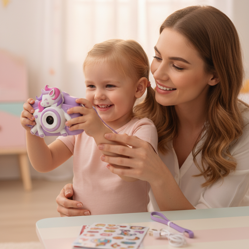 Appareil Photo Numérique Fille – 1080P HD + Carte mémoire 32 Go