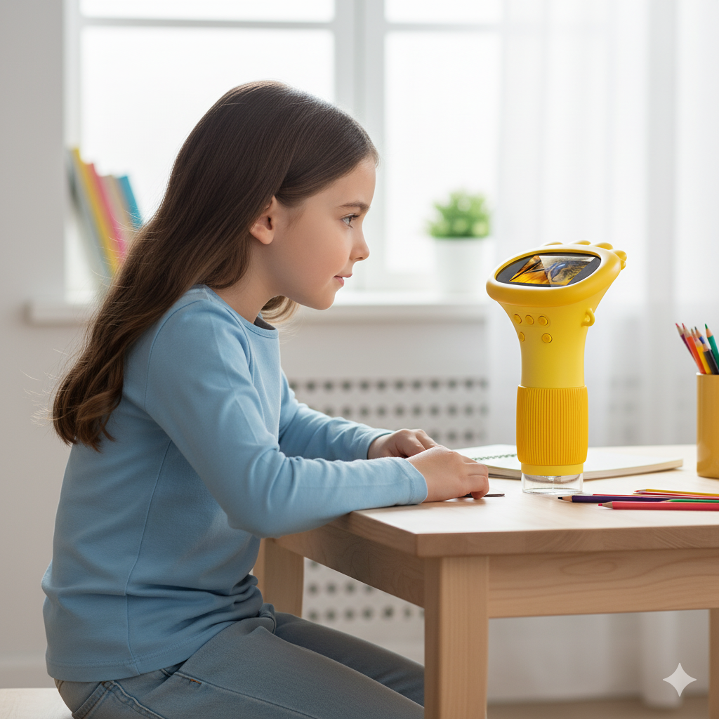 Microscope Enfant 1000× – Écran IPS & Lumière LED