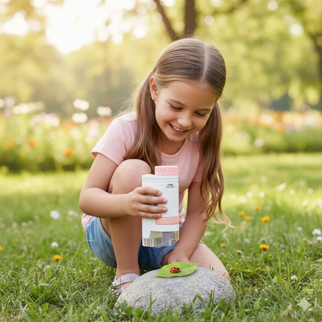 Microscope de poche LED pour fille 200×
