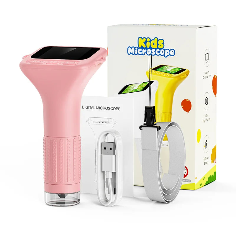 Microscope Fille 1000× – Écran IPS & Caméra HD