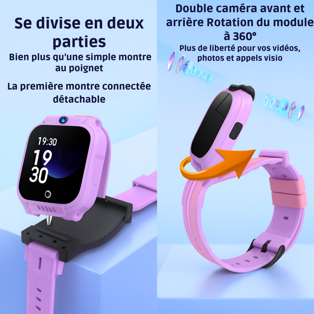 Montre Connectée Fille 5G Amovible – GPS, appel vidéo | KidooWatch™